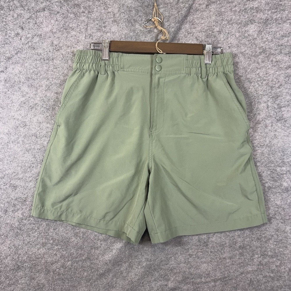 Burlebo Everyday Shorts Mens Sz M Green 4-Way Stretch Quick Dry 7" Inseam